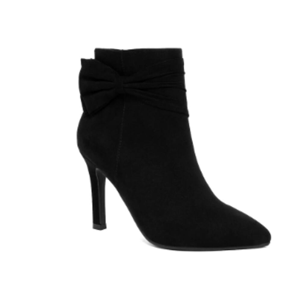 Jones New York Boots Women's Size 7.5M Black Suede JNY-VERUSA Bow Ankle Booties